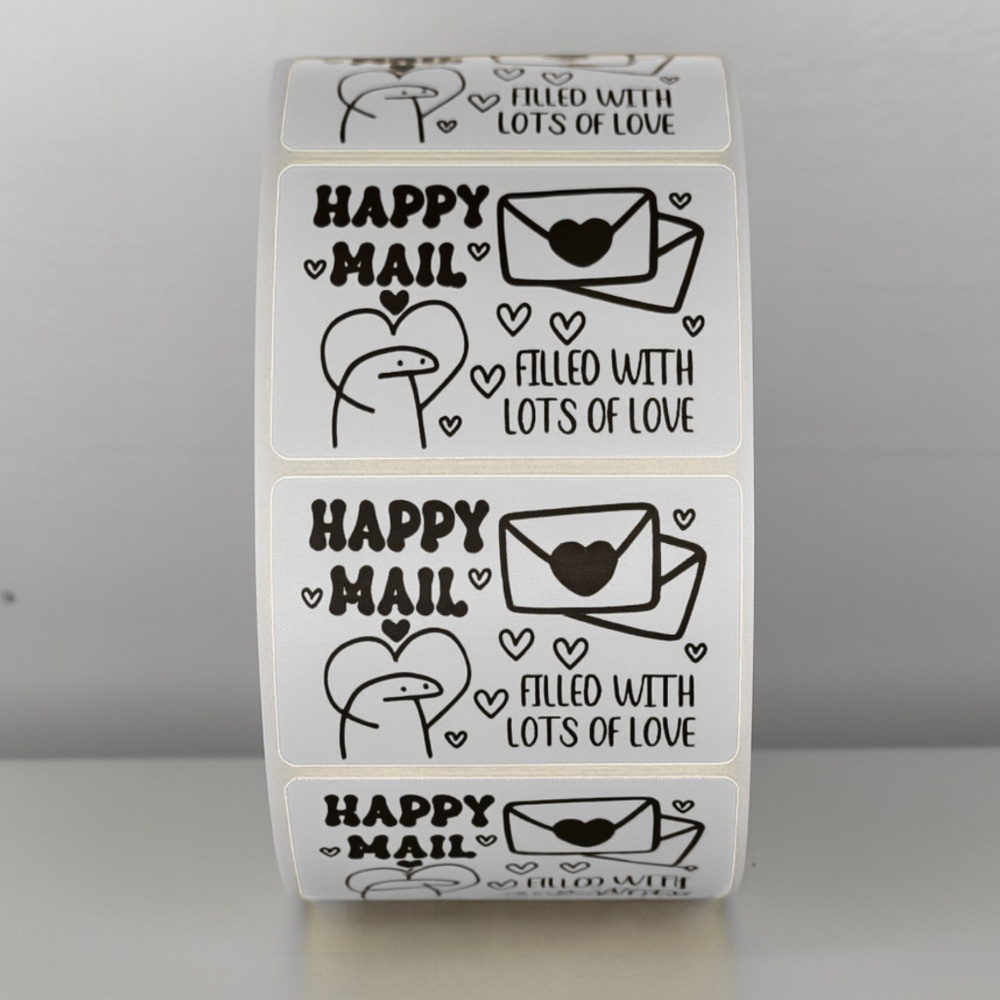 Happy Mail Stickers Filled With Love | Mint Cute Packaging Labels Heart - Picture 8 of 11
